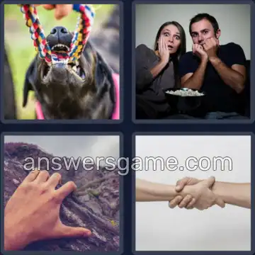 4 Pics 1 Word 8 Letters GRIPPING