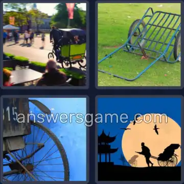 4 Pics 1 Word 8 Letters RICKSHAW