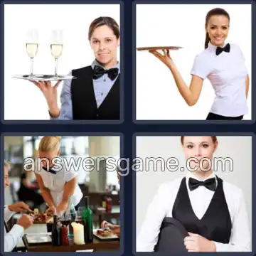 4 Pics 1 Word 8 Letters WAITRESS