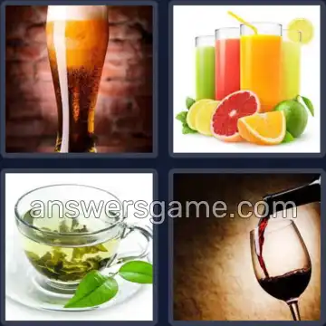 4 Pics 1 Word 8 Letters BEVERAGE