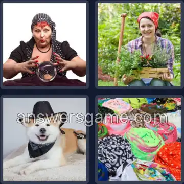 4 Pics 1 Word 8 Letters KERCHIEF