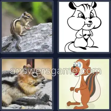 4 Pics 1 Word 8 Letters CHIPMUNK