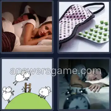 4 Pics 1 Word 8 Letters INSOMNIA