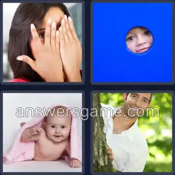 4 Pics 1 Word 8 Letters PEEKABOO