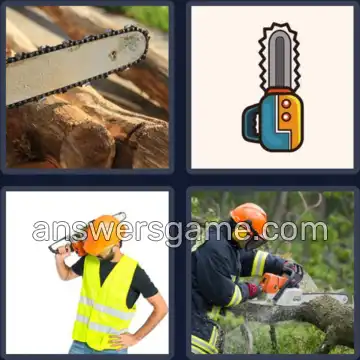 4 Pics 1 Word 8 Letters CHAINSAW