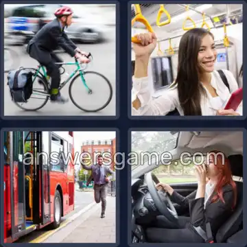 4 Pics 1 Word 8 Letters COMMUTER