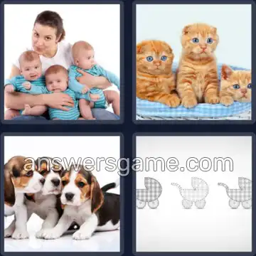 4 Pics 1 Word 8 Letters TRIPLETS