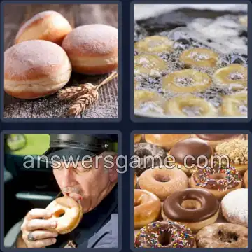 4 Pics 1 Word 8 Letters DOUGHNUT