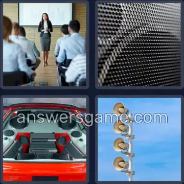 4 Pics 1 Word 8 Letters SPEAKERS
