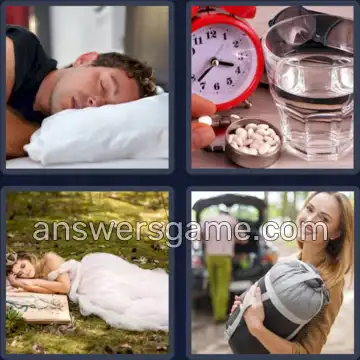 4 Pics 1 Word 8 Letters SLEEPING