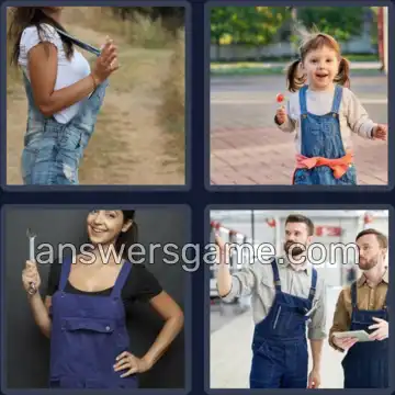 4 Pics 1 Word 8 Letters OVERALLS