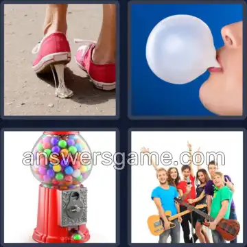 4 Pics 1 Word 9 Letters BUBBLEGUM