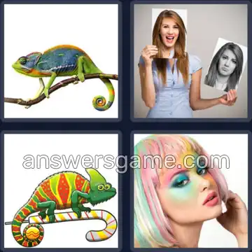 4 Pics 1 Word 9 Letters CHAMELEON