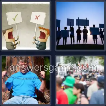 4 Pics 1 Word 9 Letters ACTIVISTS