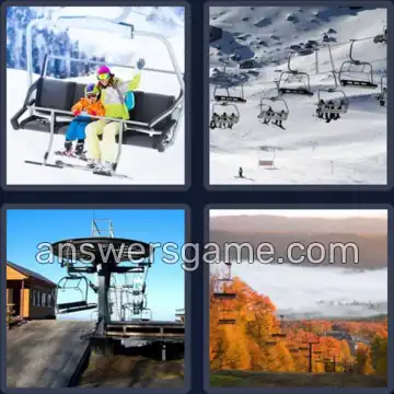 4 Pics 1 Word 9 Letters CHAIRLIFT