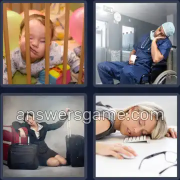 4 Pics 1 Word 9 Letters EXHAUSTED