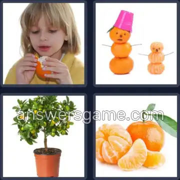 4 Pics 1 Word 9 Letters TANGERINE