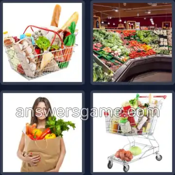 4 Pics 1 Word 9 Letters GROCERIES