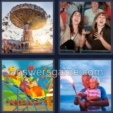 4 Pics 1 Word 9 Letters AMUSEMENT
