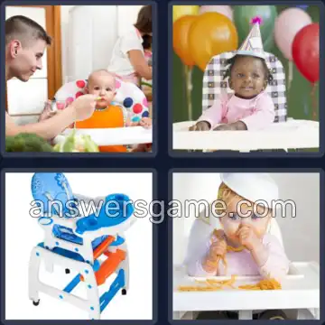 4 Pics 1 Word 9 Letters HIGHCHAIR