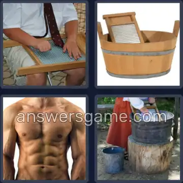 4 Pics 1 Word 9 Letters WASHBOARD