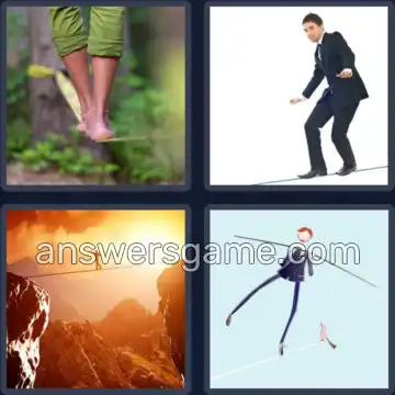 4 Pics 1 Word 9 Letters TIGHTROPE
