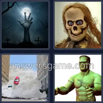 4 Pics 1 Word 9 Letters MONSTROUS