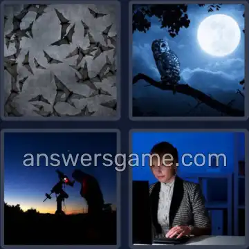 4 Pics 1 Word 9 Letters NOCTURNAL