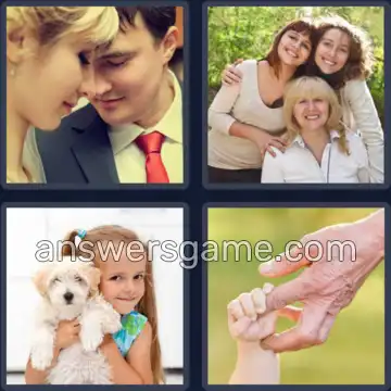 4 Pics 1 Word 9 Letters AFFECTION