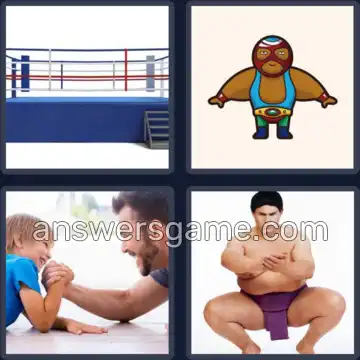 4 Pics 1 Word 9 Letters WRESTLING