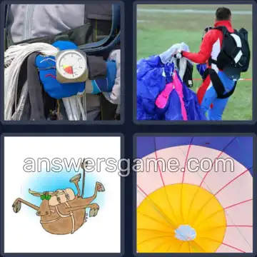 4 Pics 1 Word 9 Letters PARACHUTE