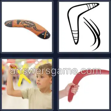 4 Pics 1 Word 9 Letters BOOMERANG