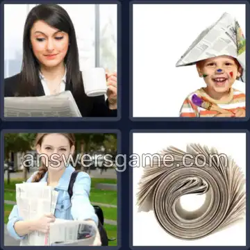 4 Pics 1 Word 9 Letters NEWSPAPER