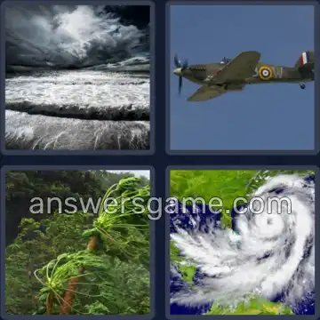 4 Pics 1 Word 9 Letters HURRICANE