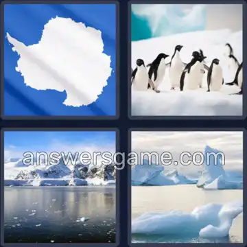 4 Pics 1 Word 9 Letters ANTARCTIC