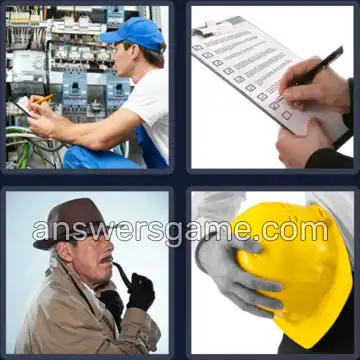4 Pics 1 Word 9 Letters INSPECTOR