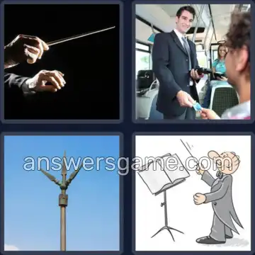 4 Pics 1 Word 9 Letters CONDUCTOR
