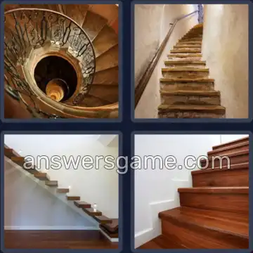 4 Pics 1 Word 9 Letters STAIRCASE