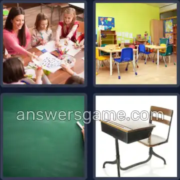 4 Pics 1 Word 9 Letters CLASSROOM