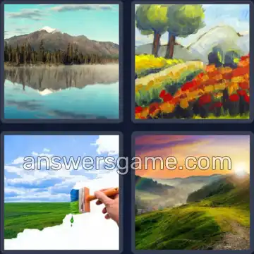 4 Pics 1 Word 9 Letters LANDSCAPE