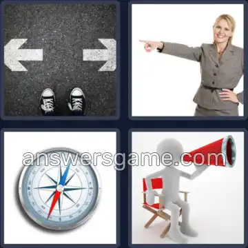 4 Pics 1 Word 9 Letters DIRECTION