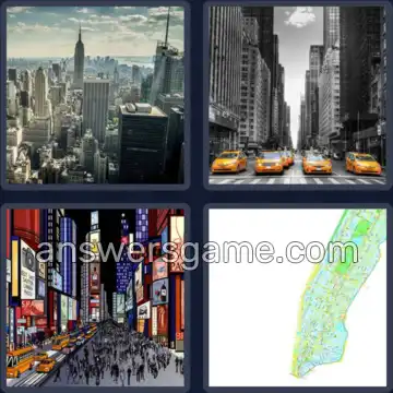 4 Pics 1 Word 9 Letters MANHATTAN