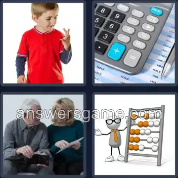 4 Pics 1 Word 9 Letters CALCULATE