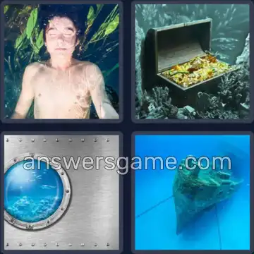 4 Pics 1 Word 9 Letters SUBMERGED
