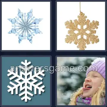 4 Pics 1 Word 9 Letters SNOWFLAKE