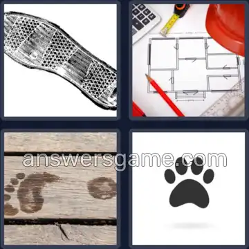 4 Pics 1 Word 9 Letters FOOTPRINT