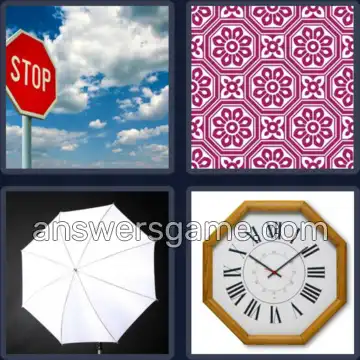 4 Pics 1 Word 9 Letters OCTAGONAL