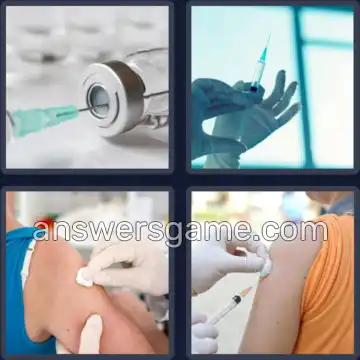 4 Pics 1 Word 9 Letters INJECTION