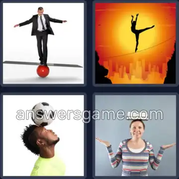 4 Pics 1 Word 9 Letters BALANCING