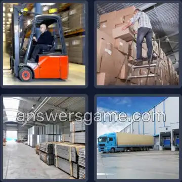 4 Pics 1 Word 9 Letters WAREHOUSE